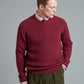 Lambswool Rib Stitch Crew Neck - Ruby Red