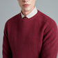 Lambswool Rib Stitch Crew Neck - Ruby Red