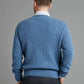 Lambswool Rib Stitch Crew Neck - Sapphire Blue