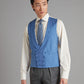 Lightweight Double Breasted Vest - Soft Silk Mid Blue