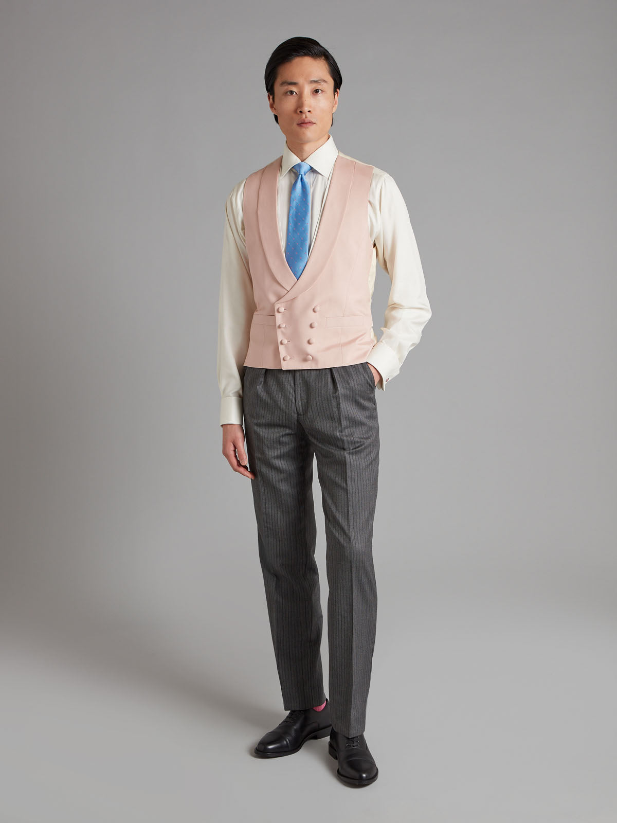 Lightweight Double Breasted Waistcoat - Soft Silk Rose Pink