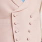 Lightweight Double Breasted Vest - Soft Silk Rose Pink