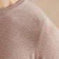 Lightweight Cotton Cashmere Crew Neck Jumper - Beech Brown