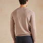 Lightweight Cotton Cashmere Crew Neck Jumper - Beech Brown