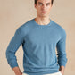 Lightweight Cotton Cashmere Crew Neck Jumper - Sky Blue