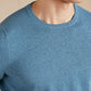 Lightweight Cotton Cashmere Crew Neck Jumper - Sky Blue