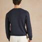 Lightweight Cotton Cashmere Crew Neck Jumper - Navy