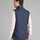 Linen Gilet with Zip - Navy