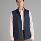 Linen Gilet with Zip - Navy