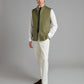 Linen Gilet with Zip - Sage Green