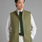 Linen Gilet with Zip - Sage Green