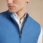 Linen Gilet with Zip - Cobalt Blue