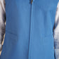 Linen Gilet with Zip - Cobalt Blue