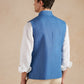 Linen Gilet with Zip - Cobalt Blue