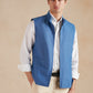 Linen Gilet with Zip - Cobalt Blue