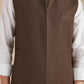 Linen Gilet with Zip - Dark Brown