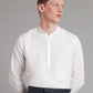 Linen Shirt Half Placket - White