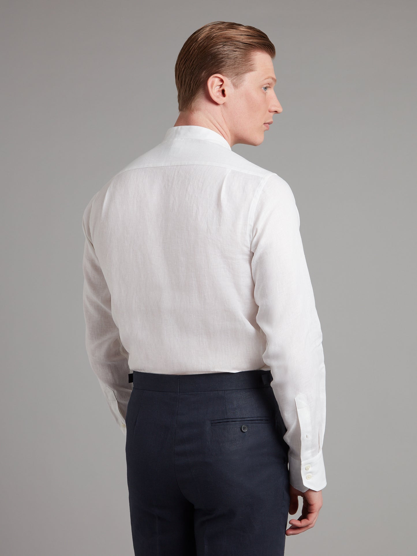 Linen Shirt Half Placket - White