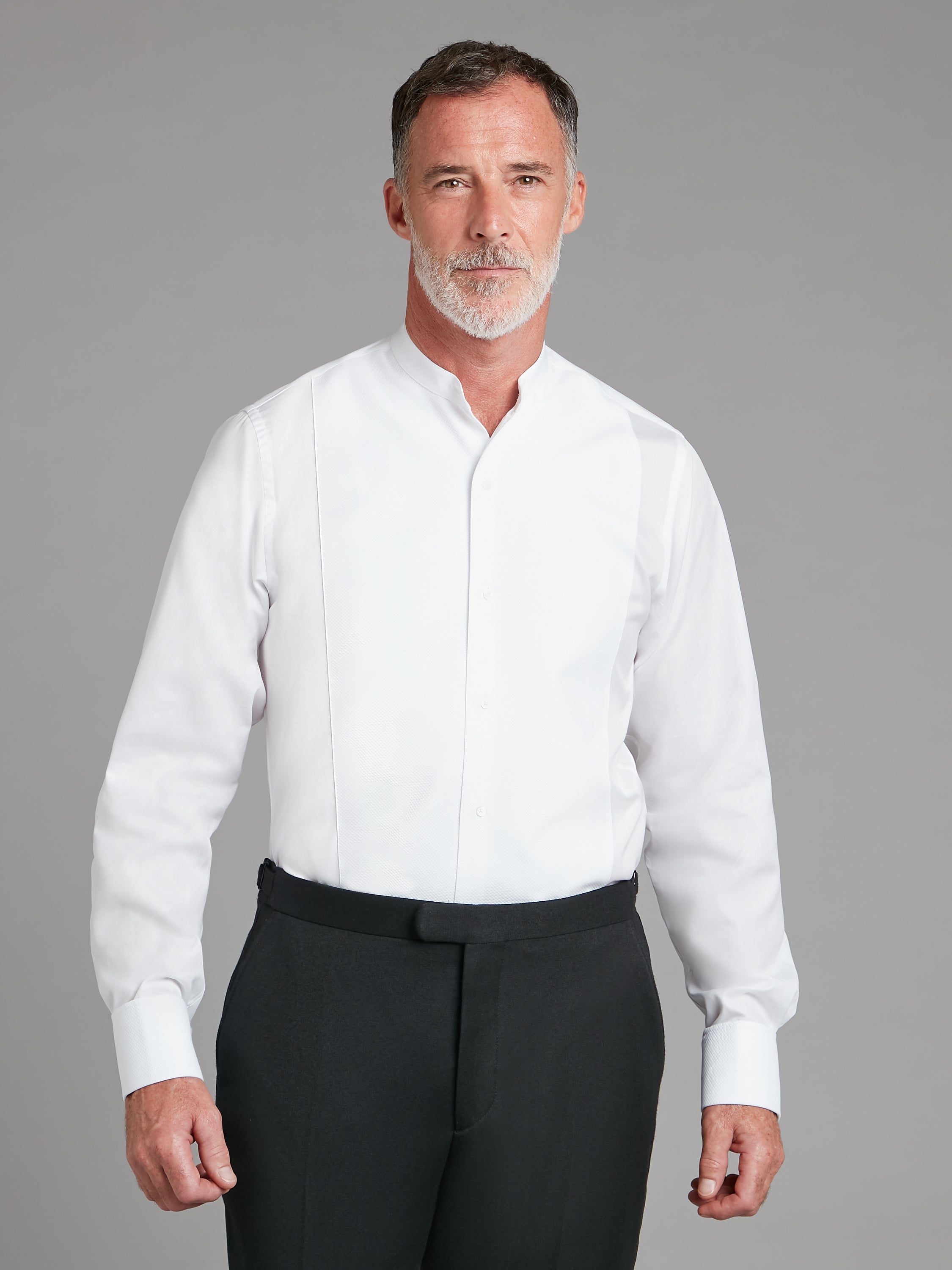 Collarless dress shirt near me online