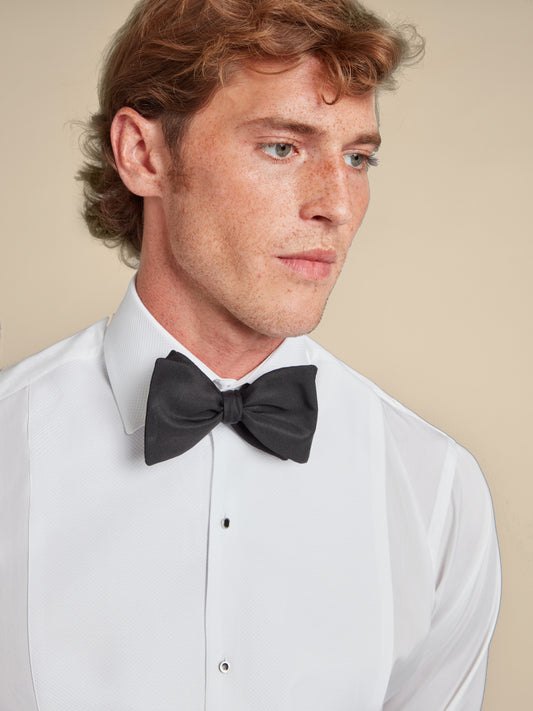 Silk Barathea Black Bow Tie - Hire