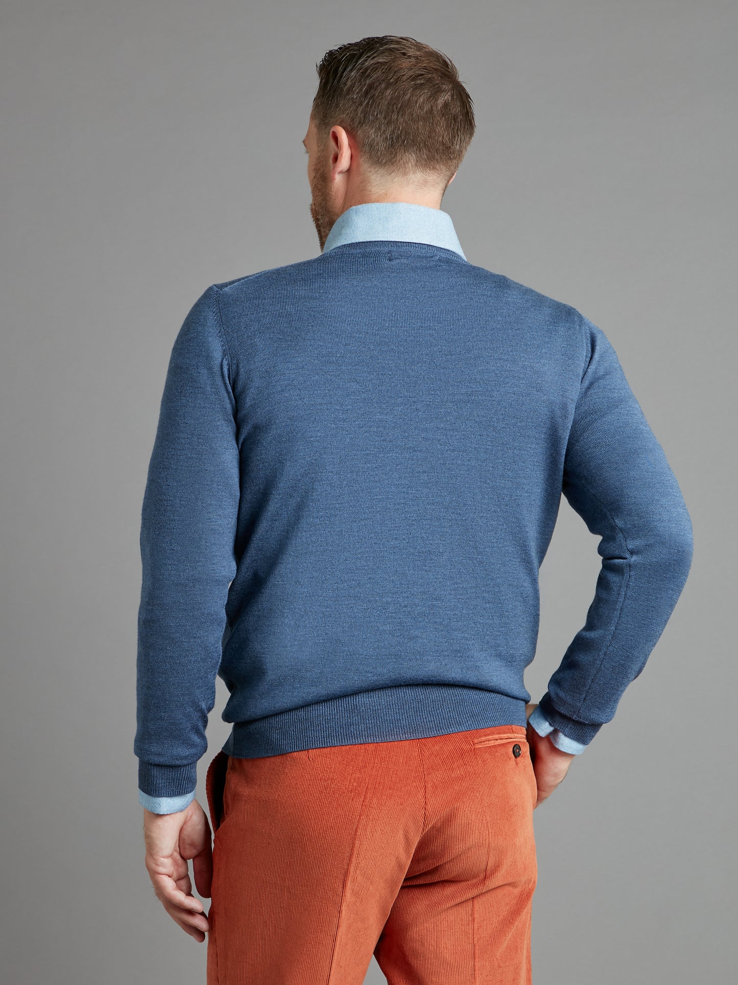 Merino Crew Neck Jumper - Denim