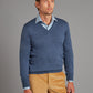 Merino V Neck Sweater - Denim