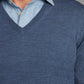 Merino V Neck Sweater - Denim