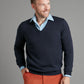 Merino V Neck Sweater - Dark Navy