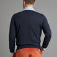 Merino V Neck Sweater - Dark Navy