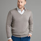 Merino V Neck Sweater - Mushroom