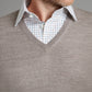 Merino V Neck Sweater - Mushroom