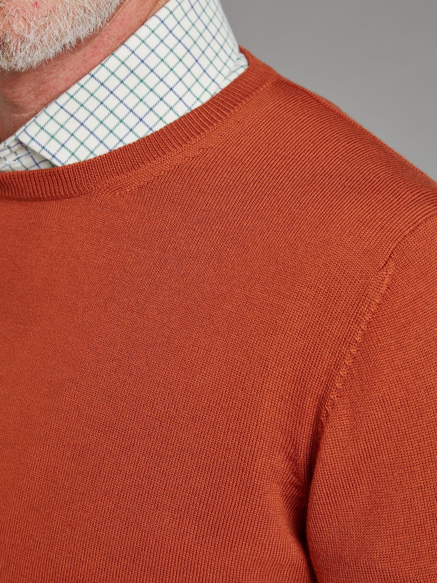 Merino Crew Neck Jumper - Rust