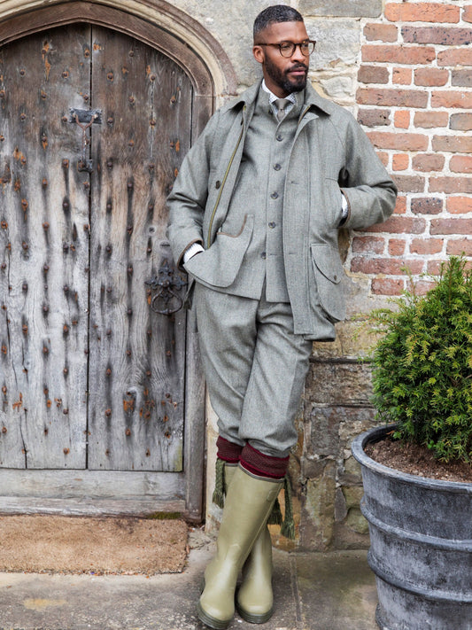 Field Coat - Sage Nailhead Tweed