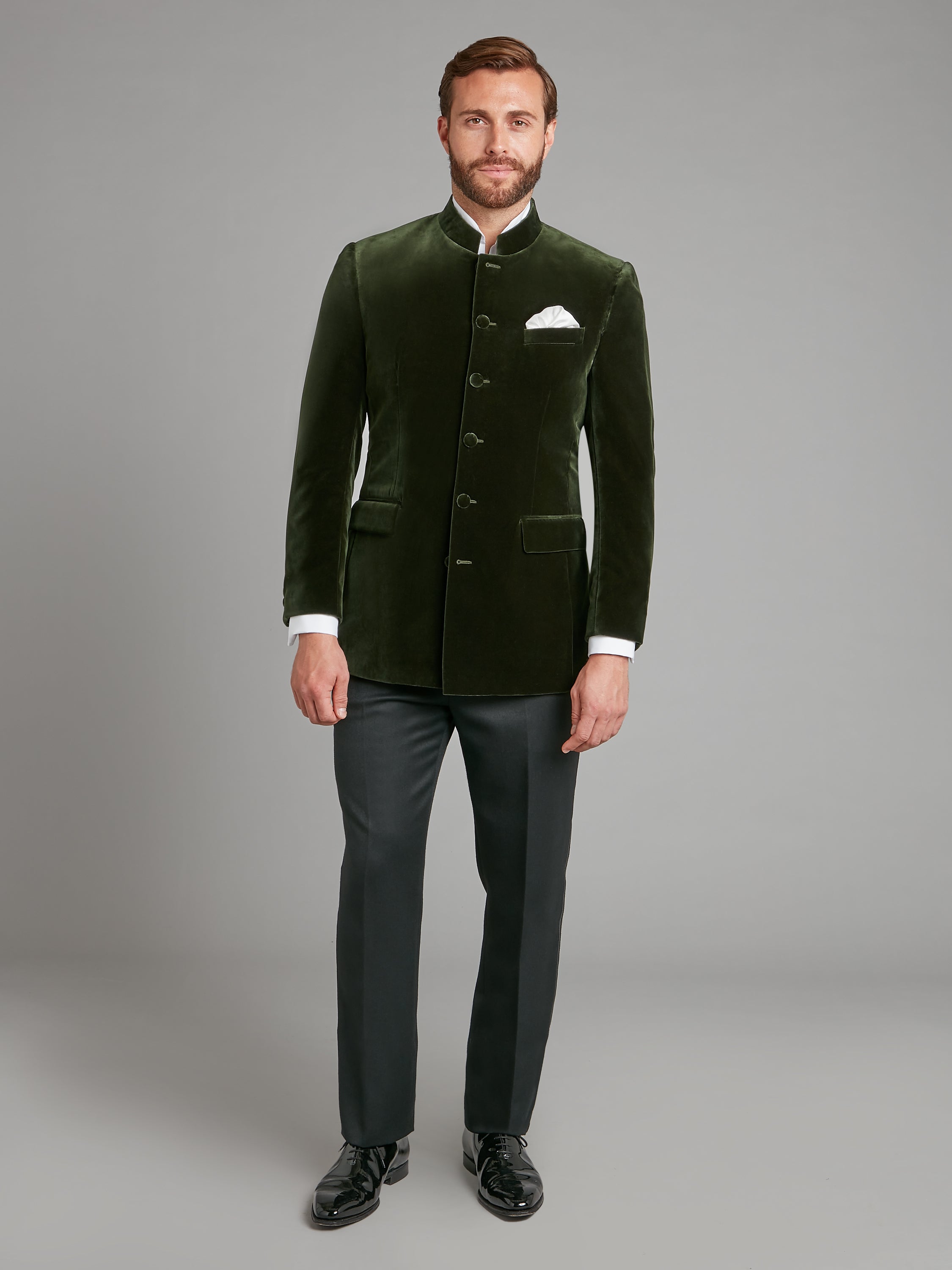 Ormonde Smoking Jacket Green Velvet Men s Smoking Jacket Oliver Brown London