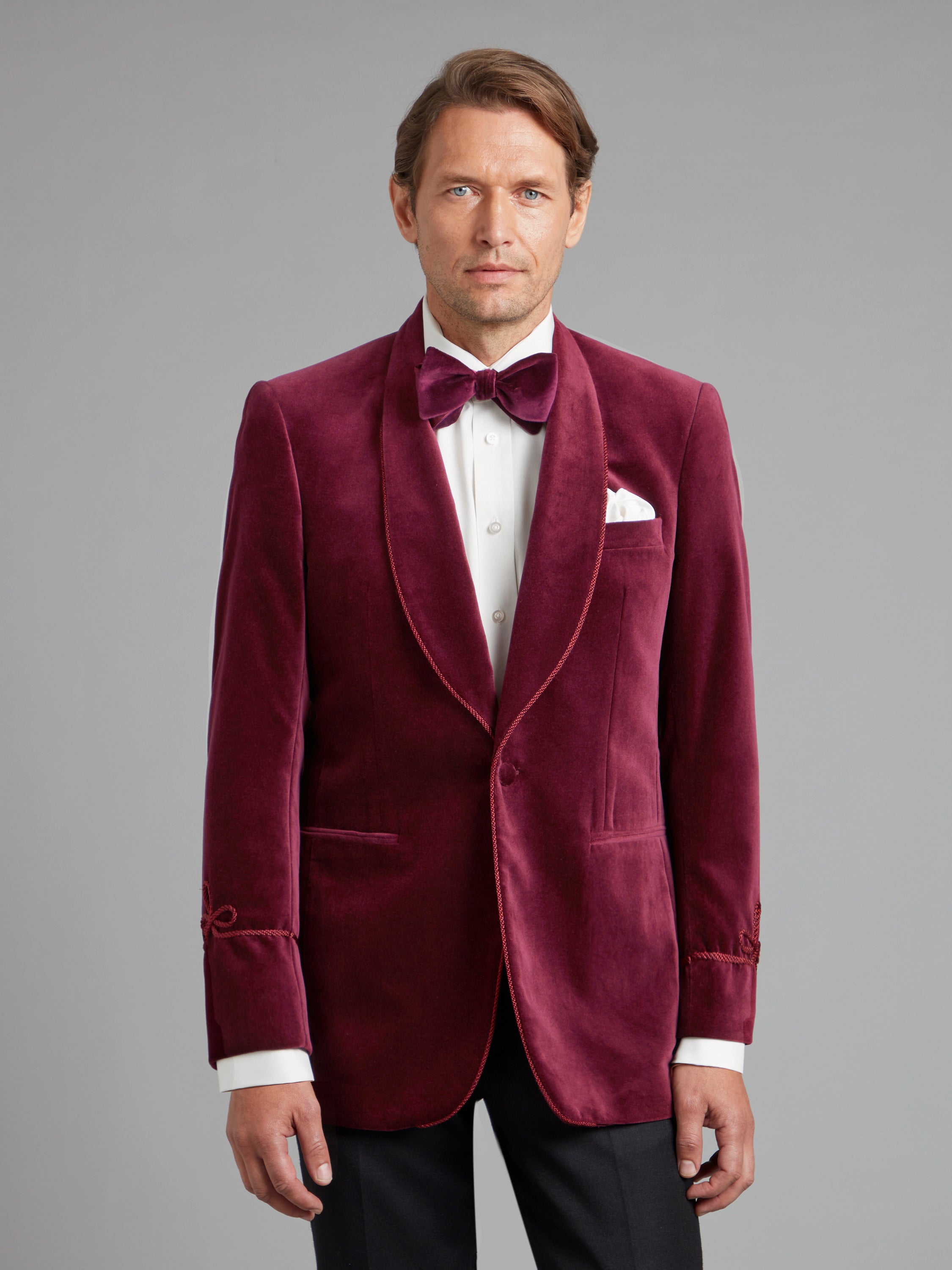 Burgundy velvet smoking jacket hotsell