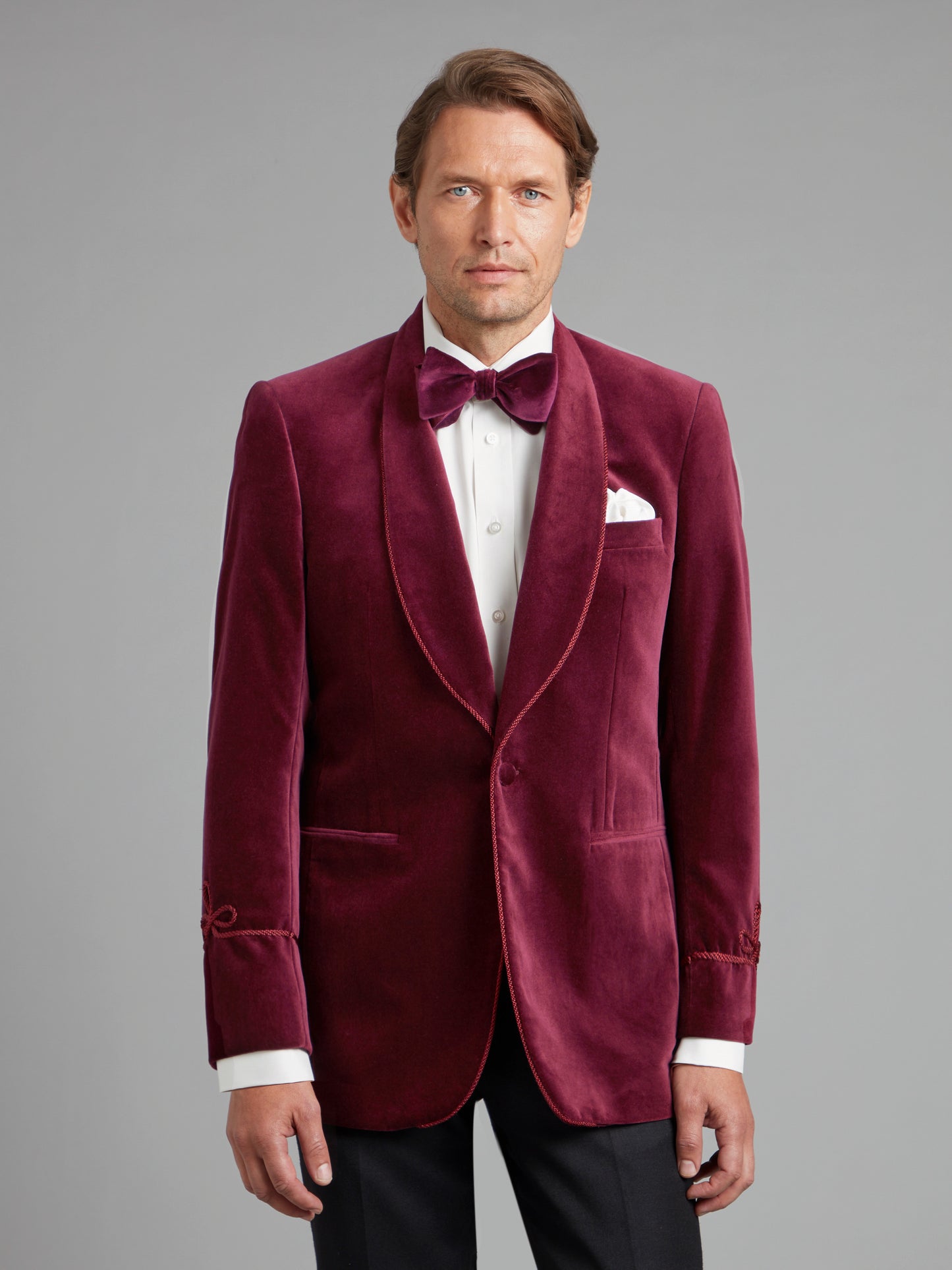 Pembroke Smoking Jacket - Burgundy Velvet