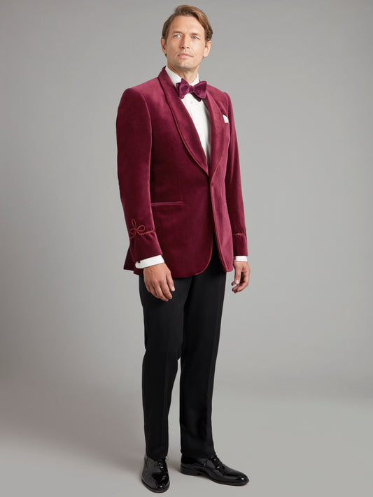 Pembroke Smoking Jacket - Burgundy Velvet