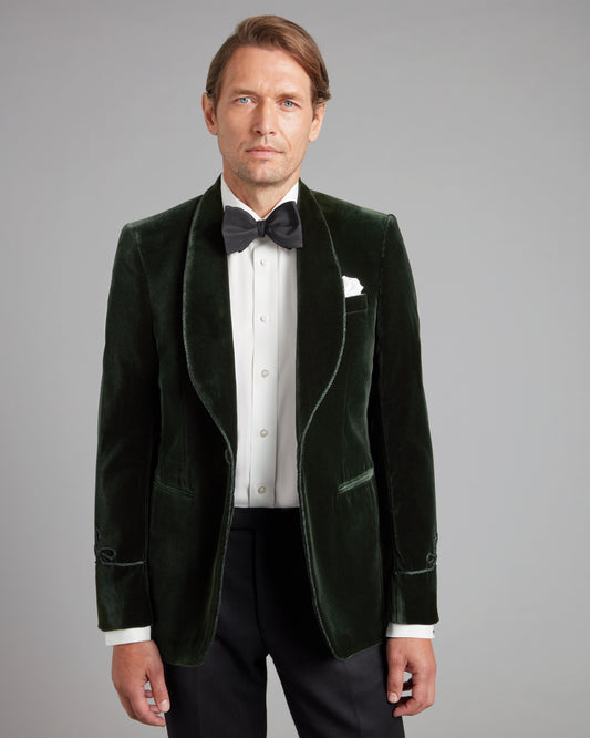 Pembroke Smoking Jacket - Green Velvet