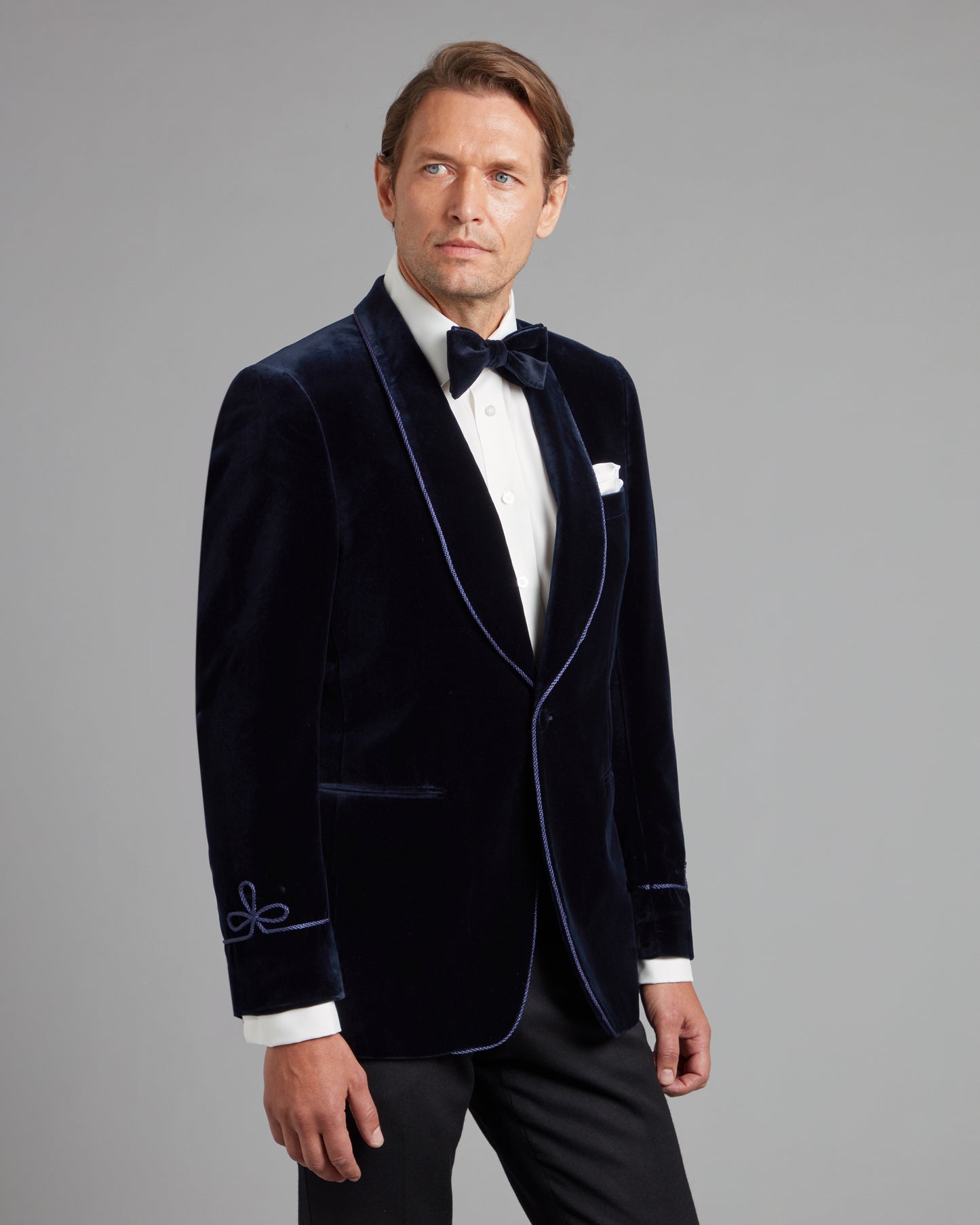 Pembroke Smoking Jacket - Navy Velvet