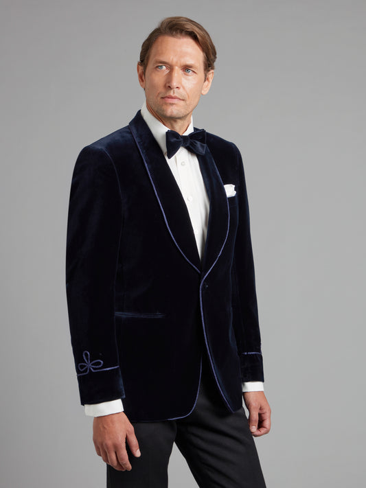 Pembroke Smoking Jacket - Navy Velvet