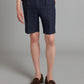 Pleated Shorts - Navy Linen