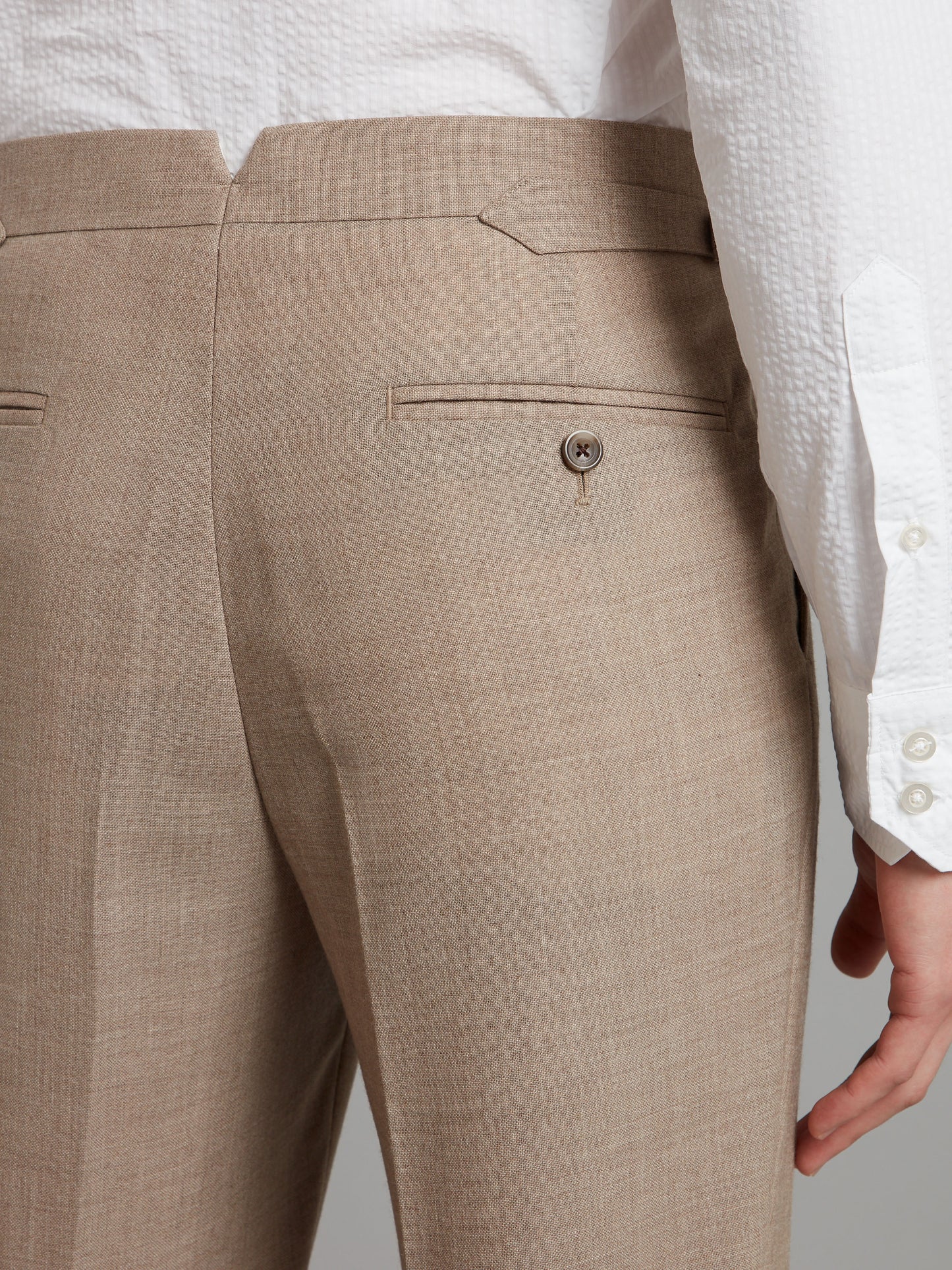 Pleated Trousers Wool - Beige Brown