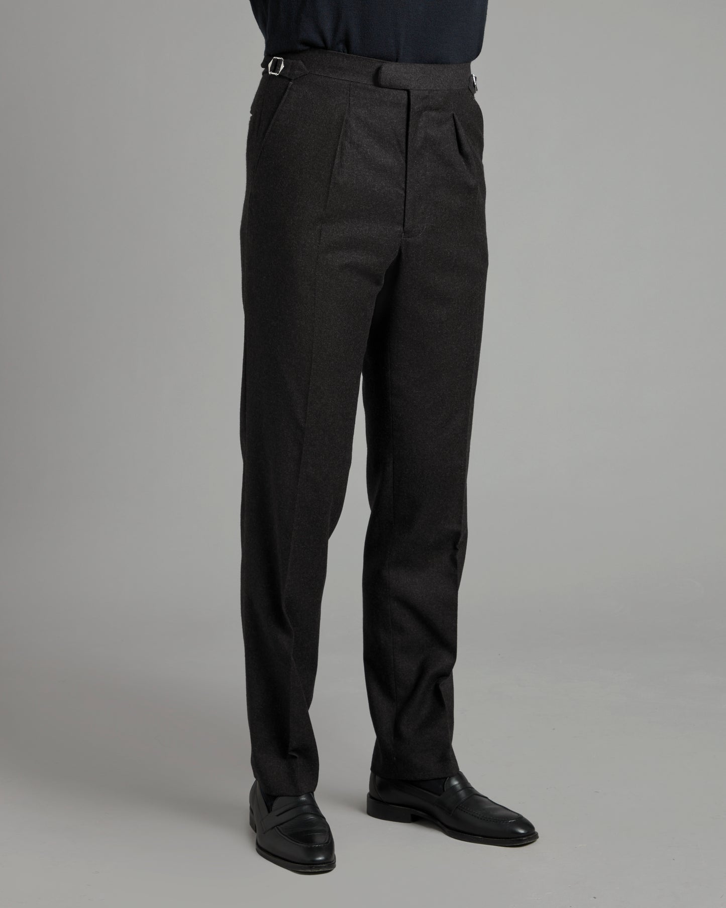 Pleated Suit Trousers - Navy Flannel