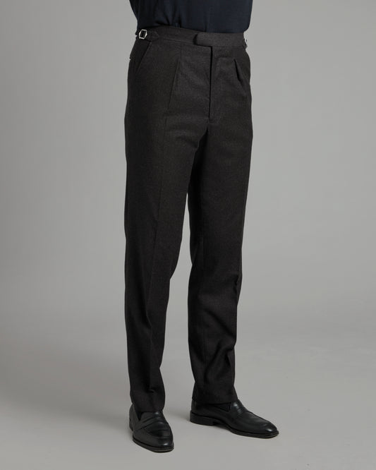 Pleated Suit Trousers - Navy Flannel