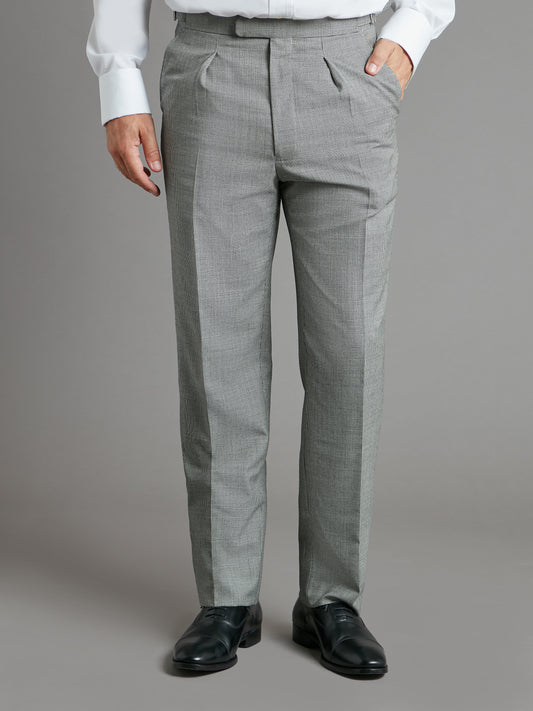 Pleated Morning Trousers - Houndstooth