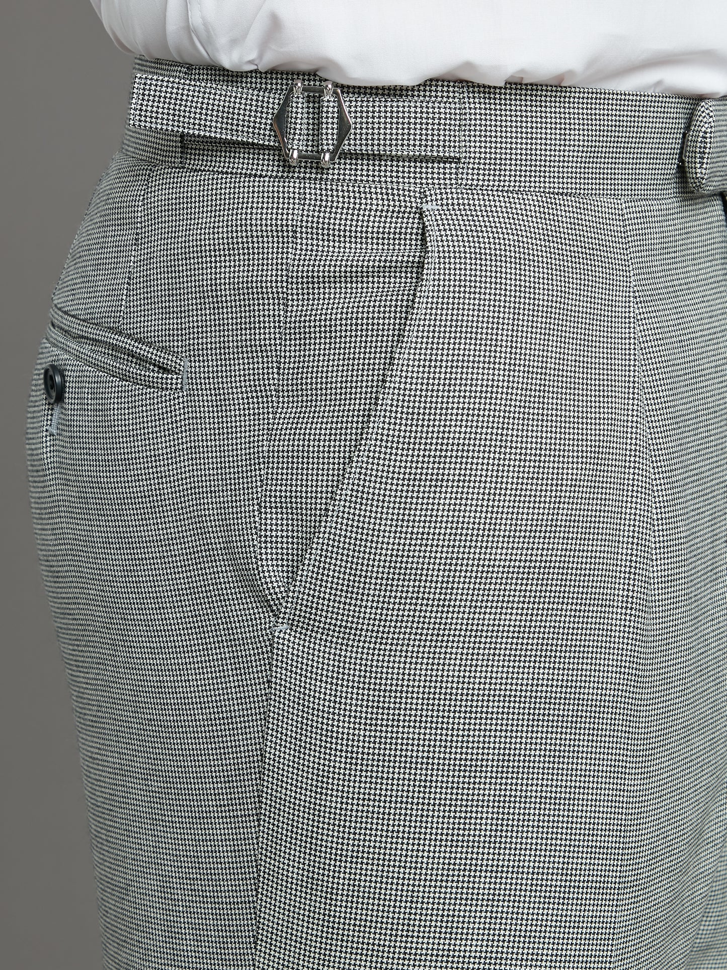 Pleated Morning Trousers - Houndstooth