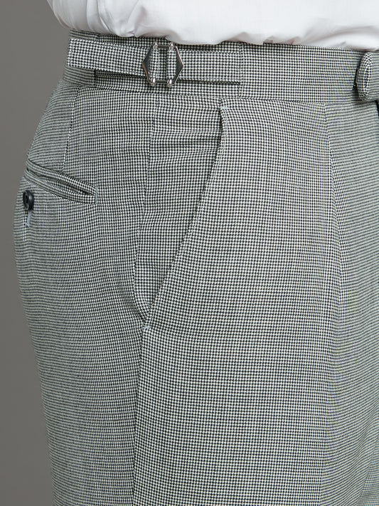 Pleated Morning Trousers - Houndstooth