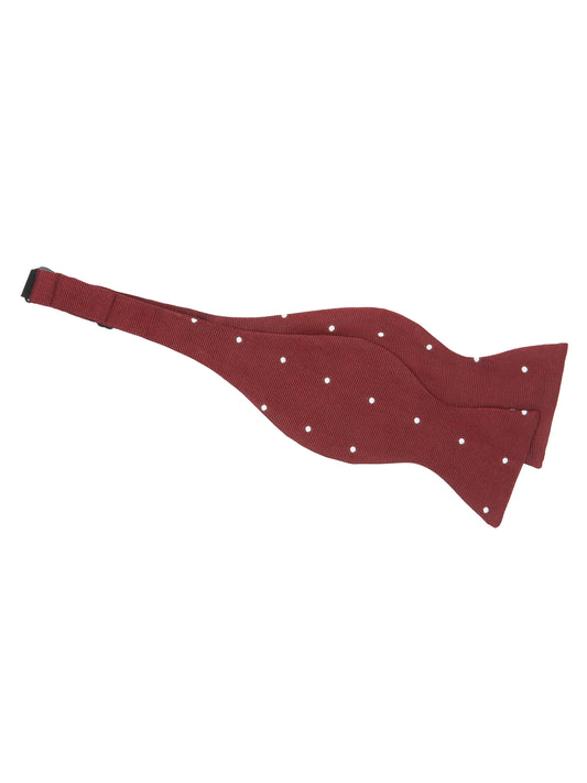 Polka Dot Bow Tie, Self Tie - Wine