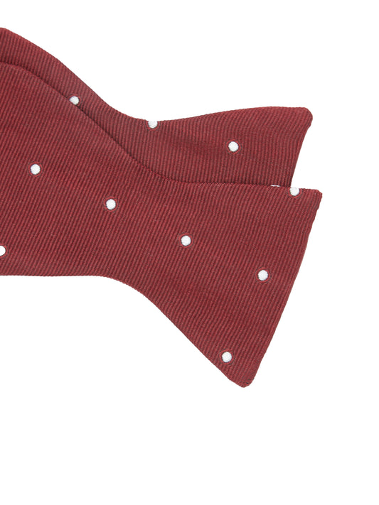 Polka Dot Bow Tie, Self Tie - Wine