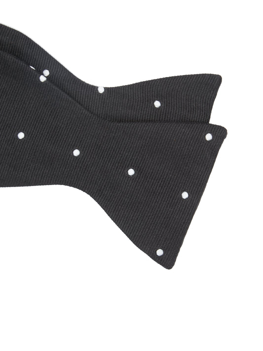 Polka Dot Bow Tie, Self Tie - Black